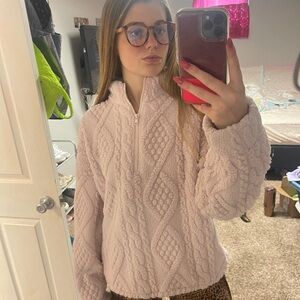 Gilly Hicks Soft Pink Cable Knit Turtleneck Sweater